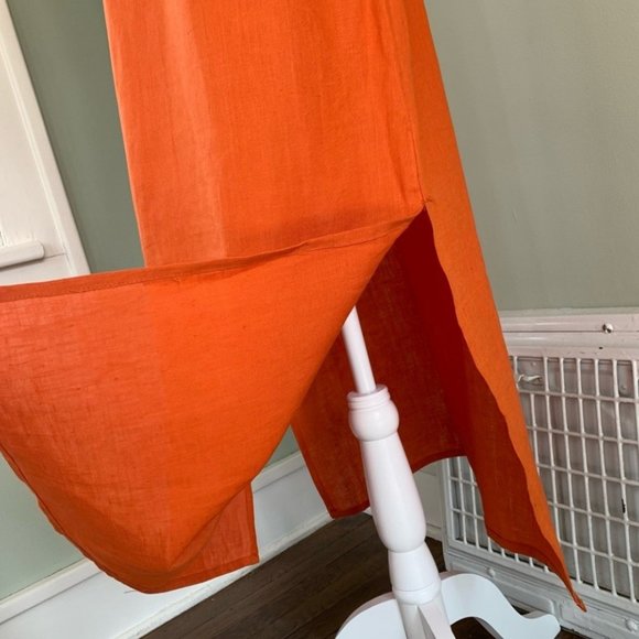 Passager Orange Sequined Embellished 100 Percent Linen Dress ~ NWT - Picture 6 of 12